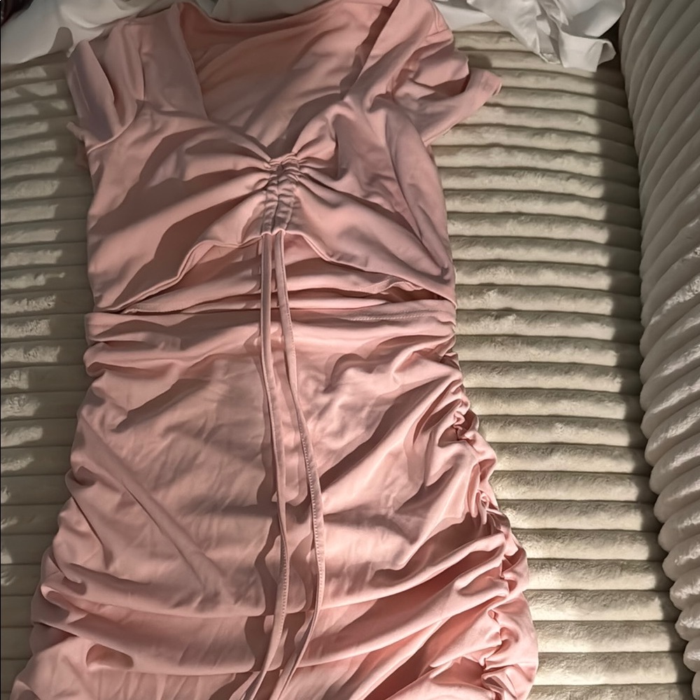 Pink Ruched Dress